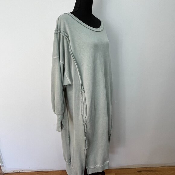 We The Free Camden Maxi Sweatshirt Dress, New, Small, Sea Glass (lght green) - Picture 5 of 7